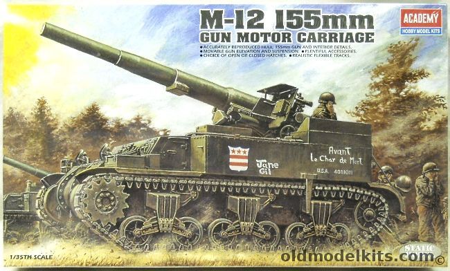 Academy 1/35 M-12 155mm Gun Motor Carriage, 1394 plastic model kit
