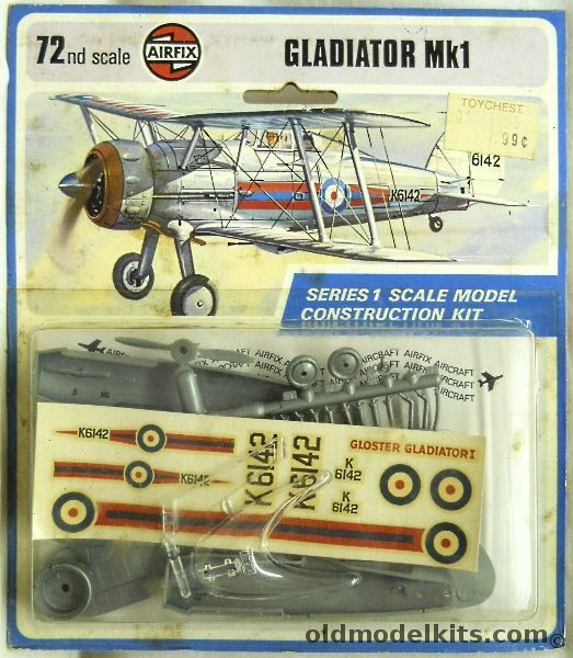 Airfix 1/72 Gloster Gladiator - T4 Blister Pack, 01002-9 plastic model kit