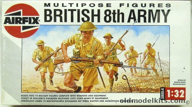 Airfix 1/32 British 8th Army Multipose Figures, 04580 plastic model kit