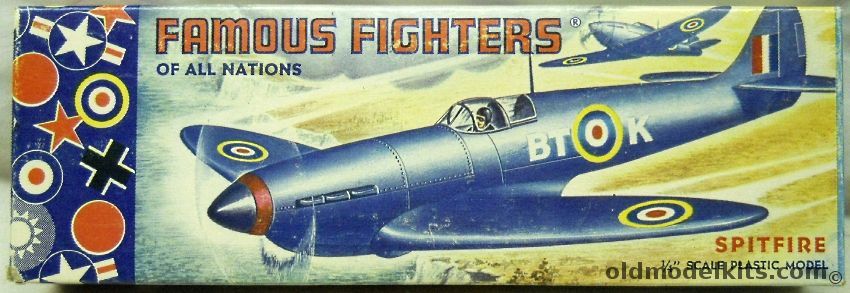 Aurora 1/48 Spitfire Famous Fighters of all Nations First Issue, 20-59 plastic model kit