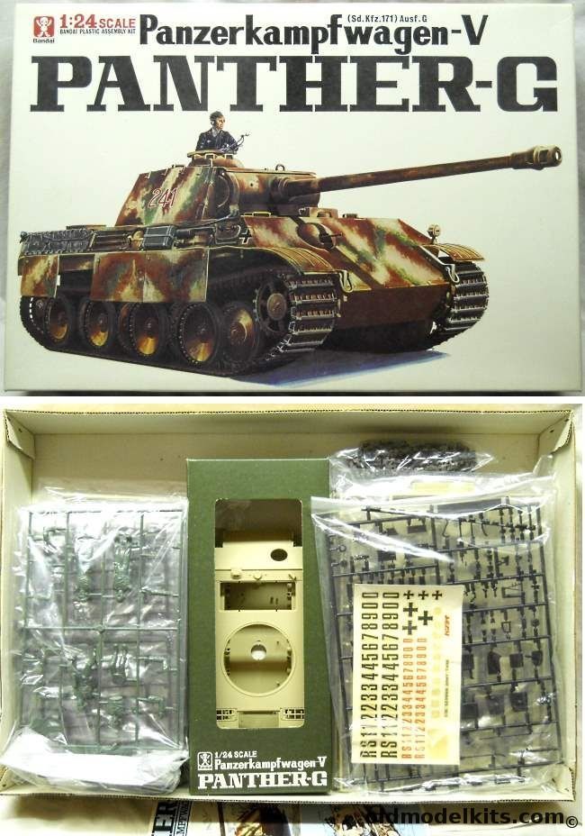 Bandai 1/24 Panther G Panzerkampfwagen V - Sd.Kfz. 171 Ausf. G - (Panzer V), 8213-2500 plastic model kit