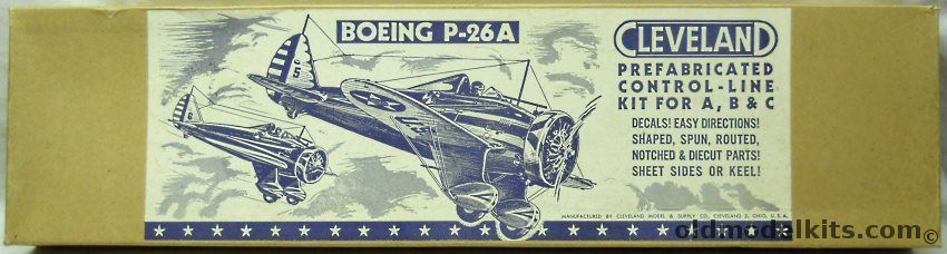 Cleveland 1/12 Boeing P-26A Prefabricated Gas Scale Control Line - 28 Inch Wingspan for A / B / C Engines, SGP-60 plastic model kit