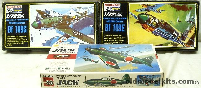 Hasegawa 1/72 TWO Mitsubishi J2 M3 Jack 21 / TWO Bf-109E / TWO Bf-109G, A30 plastic model kit