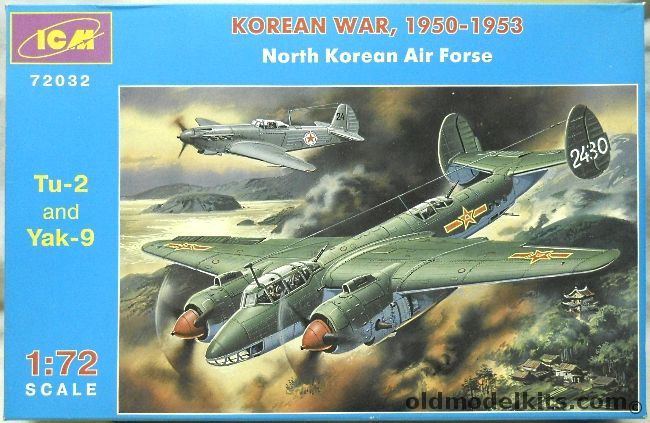 ICM 1/72 Tu-2 And Yak-9 Korean War 1950-1953 North Korean Air Force - Chinese Air Force, 72032 plastic model kit