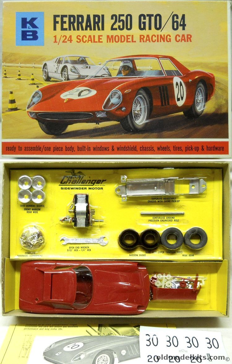 Aurora-KB 1/24 Ferrari 250 GTO/64 Model Race Car - (Aurora), 1803-700 plastic model kit