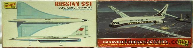 Lindberg 1/180 Caravelle And Tu-144 Russian SST, 411-60 plastic model kit