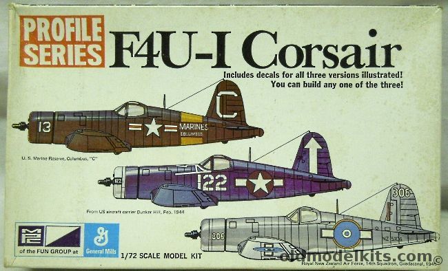 MPC 1/72 Vought F4U-1 Corsair Profile Series - US Marine Reserve / USS Bunker Hill 1944 / Royal New Zealand Air Force 14th Sq Guadalcanal 1945 - (F4U1), 2-1108-100 plastic model kit