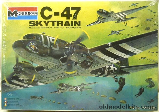 Monogram 1/48 C-47 Skytrain - RAF or USAAF - With Diorama Instructions and Paratroopers - RAF or USAAF, 5603 plastic model kit