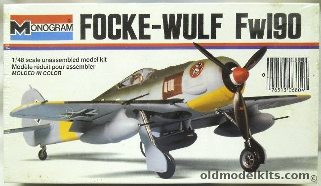 Monogram 1/48 Focke-Wulf FW-190 A-8/R-3 - A-7/R2 - A7/R3 - A-5/U8 - A-8/R1 - A-5/U3 Tropical - White Box Issue, 6804 plastic model kit