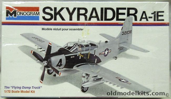 Monogram 1/72 A-1E Skyraider Flying Dump Truck - White Box Issue, 6807 plastic model kit