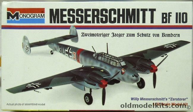 Monogram 1/72 TWO Messerschmitt Bf-110 E-1 - White Box Issue (Bf110E1, 6812 plastic model kit