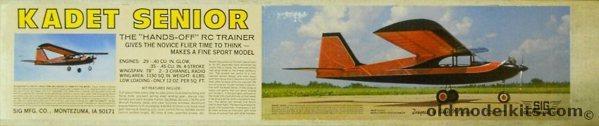 SIG Kadet Senior R/C Trainer - 78 Inch Wingspan, RC-58 plastic model kit