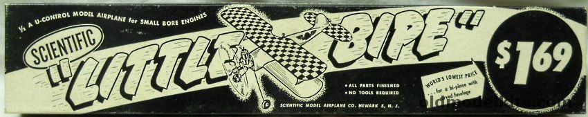 Scientific Control Line Little Bipe - 12 Inch Wingspan Prefabricated 1/2 A Gas, 29-169 plastic model kit