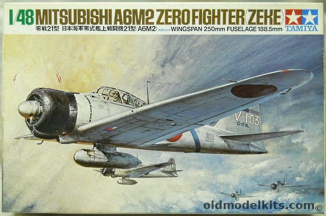 Tamiya 1/48 Mitsubishi Zero Fighter A6M2 Type 21 Zeke, 61016 plastic model kit