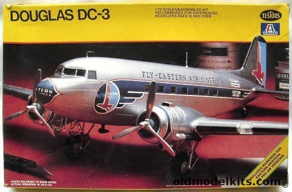 Testors 1/72 Douglas DC-3 - Eastern / Western / Pan Am - Bagged, 879 plastic model kit