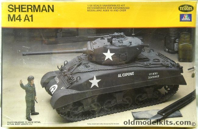 Testors 1/35 Sherman M4A1 Tank - Vehicle 7 Co. A 741st TB V Corps Normandy 'Al Capone' / Vehicle 15 Co. B 11th TB 10th AD Ardennes, 803 plastic model kit