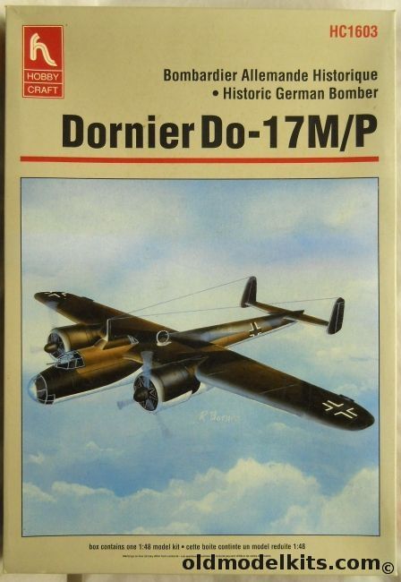 Hobby Craft 1/48 Dornier Do-17M/P - Luftwaffe Bo-19P-1 Of 3(F)/22 1940 / Bulgaria Air Force Do-17M-1 In 1944, HC1603 plastic model kit