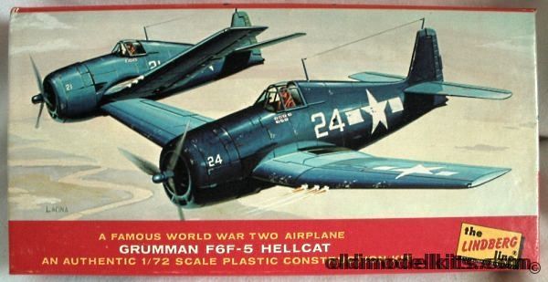 Lindberg 1/72 Grumman F6F-5 Hellcat - (F6F5), 484-60 plastic model kit