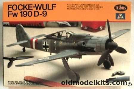 Testors 1/72 Focke-Wulf FW-190D-9 Dora - 2/JG26 Nordhorn - 10/JG54 Lt Nibel - JG6 Home Defense - (FW190D9), 873 plastic model kit