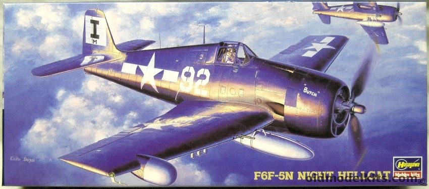 Hasegawa 1/72 Grumman F6F-5N Nightfighter Hellcat - (F6F5N) VMF-511 / VF(N)-41 / VC-3 (1959), SP109 plastic model kit