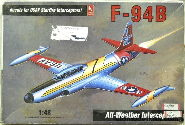 Hobby Craft 1/48 Lockheed F-94B Starfire - 59 FIS 1954 or 101st TIS 1955, HC1598 plastic model kit