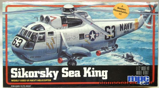 MPC 1/72 Sikorsky Sea King SH-3D - Number 66 Apollo Mission HS-4 USS Hornet or USS Essex HS-9 Anti-Submarine Patrol, 1-4202 plastic model kit