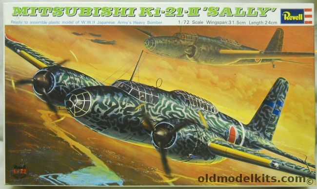 Revell 1/72 Mitsubishi Ki-21-II Sally - (Ki-21 Type 97), H169-800 plastic model kit