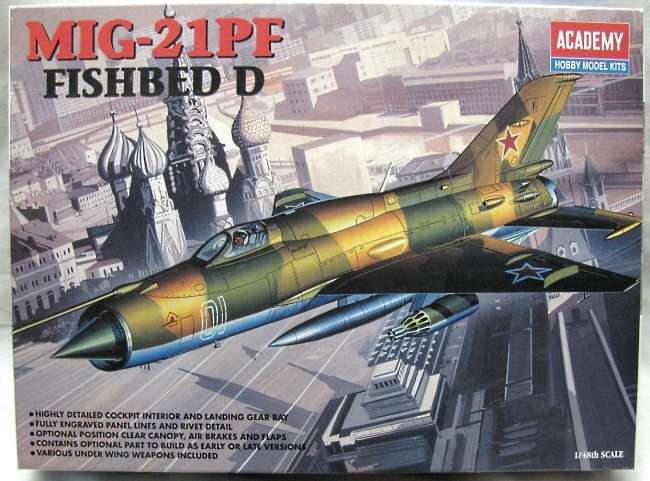 Academy 1/48 Mig-21PF Fishbed D  - Egyptian / North Vietnam / USSR - (Mig-21), 2166 plastic model kit