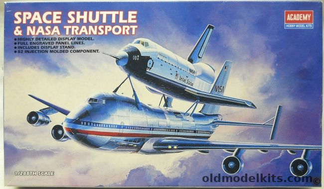 Academy 1/288 Space Shuttle And NASA Transport - 747 Jumbo Jet Transporter and Space Shuttle, 1640 plastic model kit