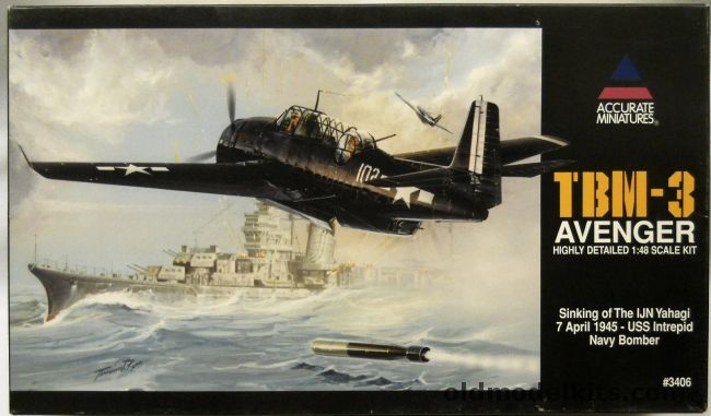 Accurate Miniatures 1/48 Grumman TBM-3 Avenger - USS Intrepid Sinking Of The IJN Yahagi April 7 1945, 3406 plastic model kit
