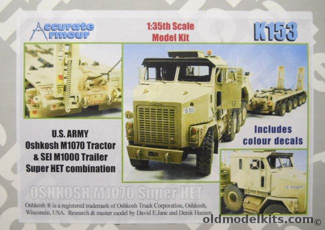 Accurate Armour 1/35 US Army Oshkosh M1070 Tractor And SEI M1000 Trailer Super HET Combination, K153 plastic model kit
