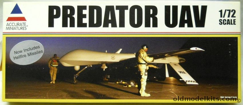 Accurate Miniatures 1/48 TWO Predator UAV - With Hellfire Missiles, 0412 plastic model kit