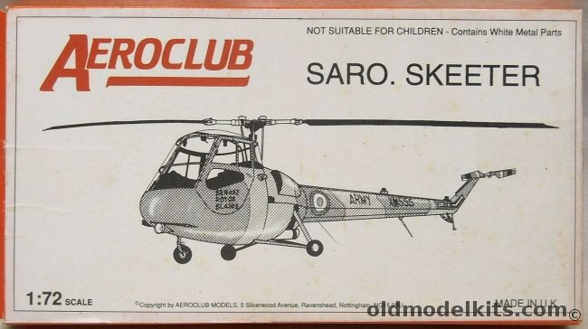 Aeroclub 1/72 Saro Skeeter - British Army XM555 Or West German Army PC+119 plastic model kit