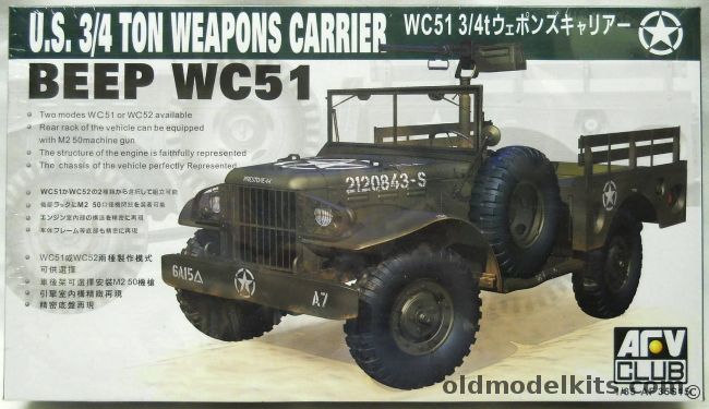 AFV Club 1/35 Beep WC51 US 3/4 Ton Weapons Carrier, AF35S15 plastic model kit