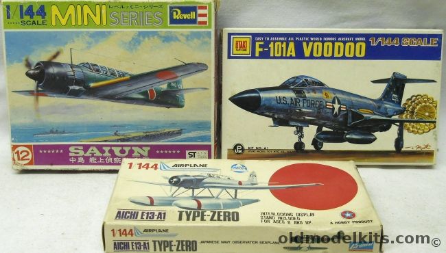 AHM 1/144 Aichi E13-A1 Jake / Otaki F-101A Voodoo / Revell Saiun, K413 plastic model kit