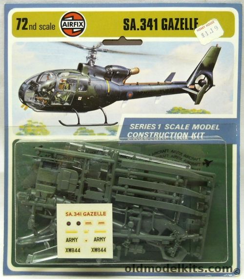 Airfix 1/72 SA-341 Gazelle - Middle Wallop- Army Air Corps 1973 - Blister Pack, 01059-5 plastic model kit
