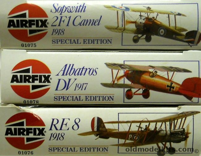 Airfix 1/72 Sopwith 2F1 Camel / Albatros D-V 1917 / RE-8 1918, 01075 plastic model kit
