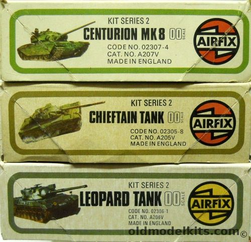 Airfix 1/76 Centurion Mk8 And Chieftain Tank And Leopard Tank, 02307-4 plastic model kit