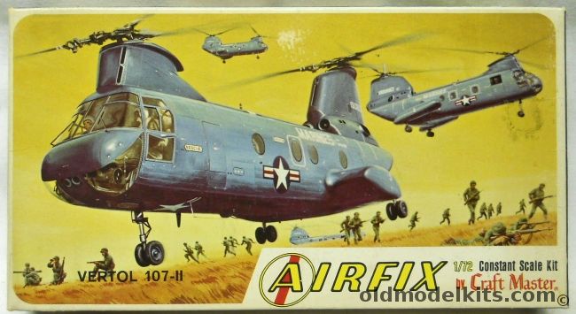 Airfix 1/72 Vertol 107-II Helicopter - Craftmaster Issue, 1302-70 plastic model kit