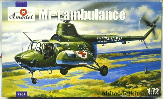 Amodel 1/72 TWO Mil Mi-1 Ambulance - USSR Air Force / USSR Civil / Poland, 7284 plastic model kit