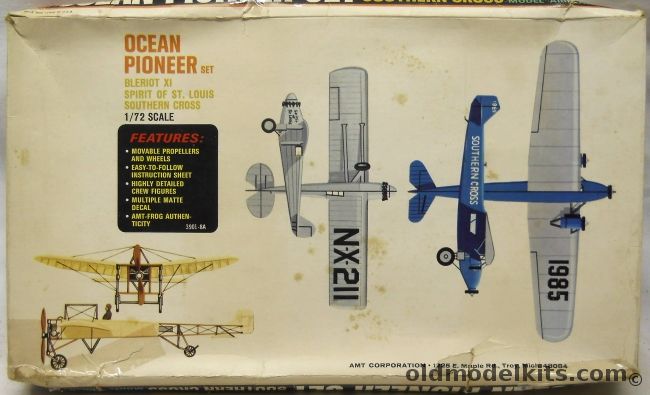AMT-Frog 1/72 Ocean Pioneer Set Bleriot XI / Spirit of St. Louis / Southern Cross Fokker, 3901-200 plastic model kit
