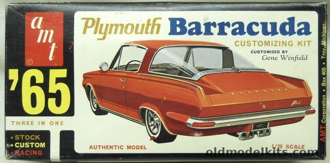 AMT 1/25 1965 Plymouth Barracuda  - Build It One Of Three Ways - Stock / Race / Custom, 6855-150 plastic model kit