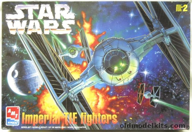 AMT Star Wars Imperial TIE Fighters - Two Fighters With Special Display Base, 8438 plastic model kit