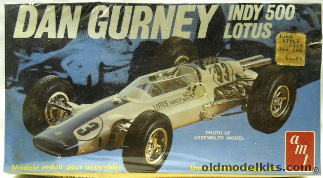 AMT 1/25 Dan Gurney Indy 500 Lotus - 63 Lotus Powered By Ford, T154 plastic model kit