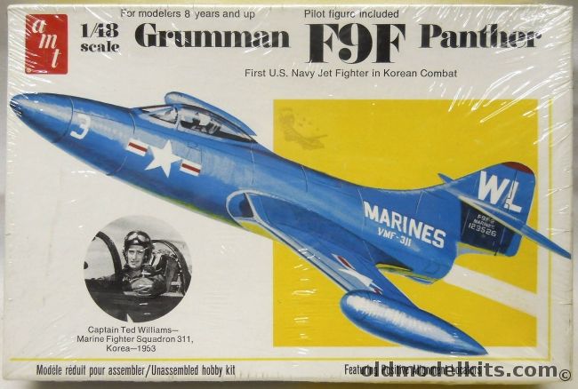 AMT 1/48 F9F Panther - Ted Williams Aircraft, T643 plastic model kit