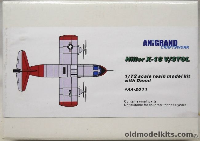 Anigrand 1/72 Hiller X-18 V/STOL, AA-2011 plastic model kit