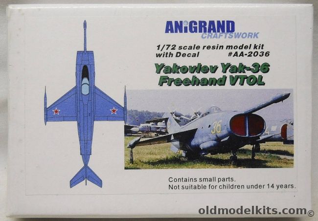 Anigrand 1/72 Yakovlev Yak-36 Freehand VTOL, AA2036 plastic model kit