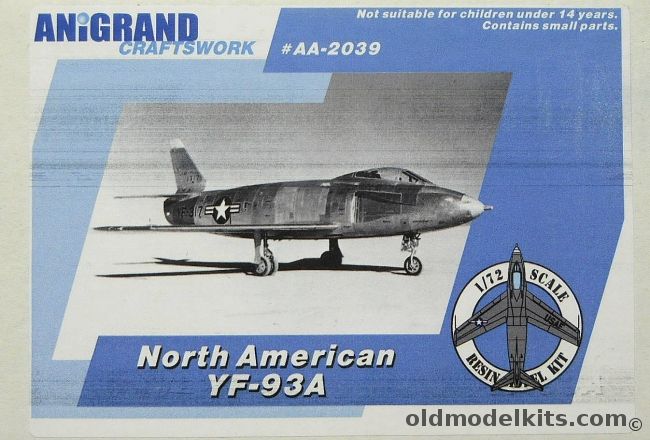 Anigrand 1/72 North American YF-93A, AA2039 plastic model kit