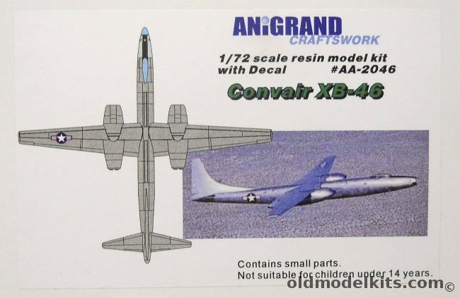 Anigrand 1/72 Convair XB-46 Bomber, AA2046 plastic model kit