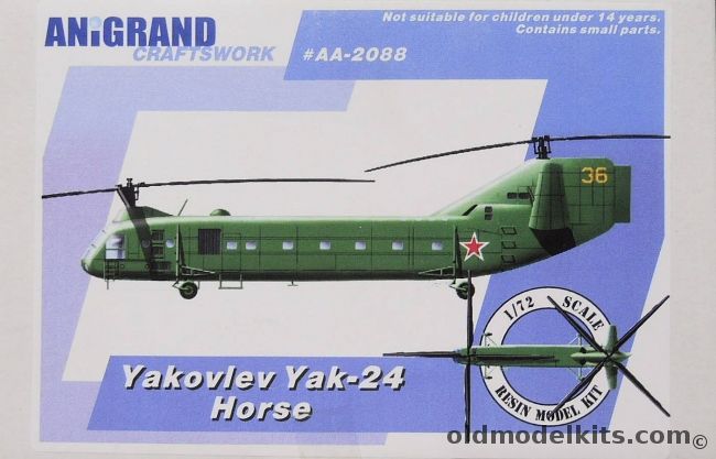 Anigrand 1/72 Yakovlev Yak-24 Horse, AA2088 plastic model kit
